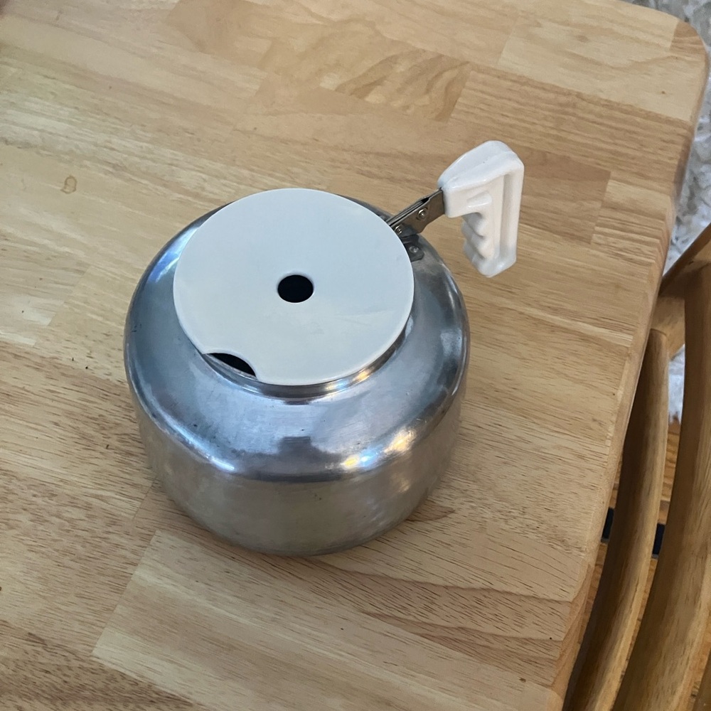 Tea Kettle with White Handle